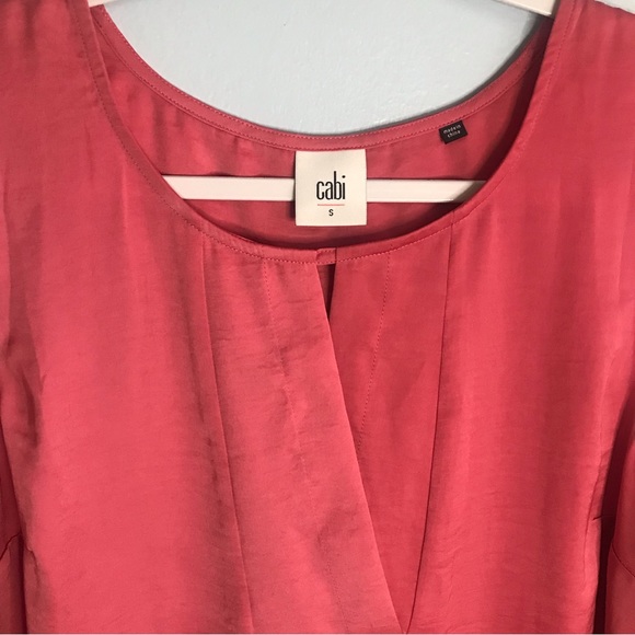 CABI Womens Blush Coral Pink Sleeveless Silky Polyester Tank Blouse SZ S - Picture 5 of 7